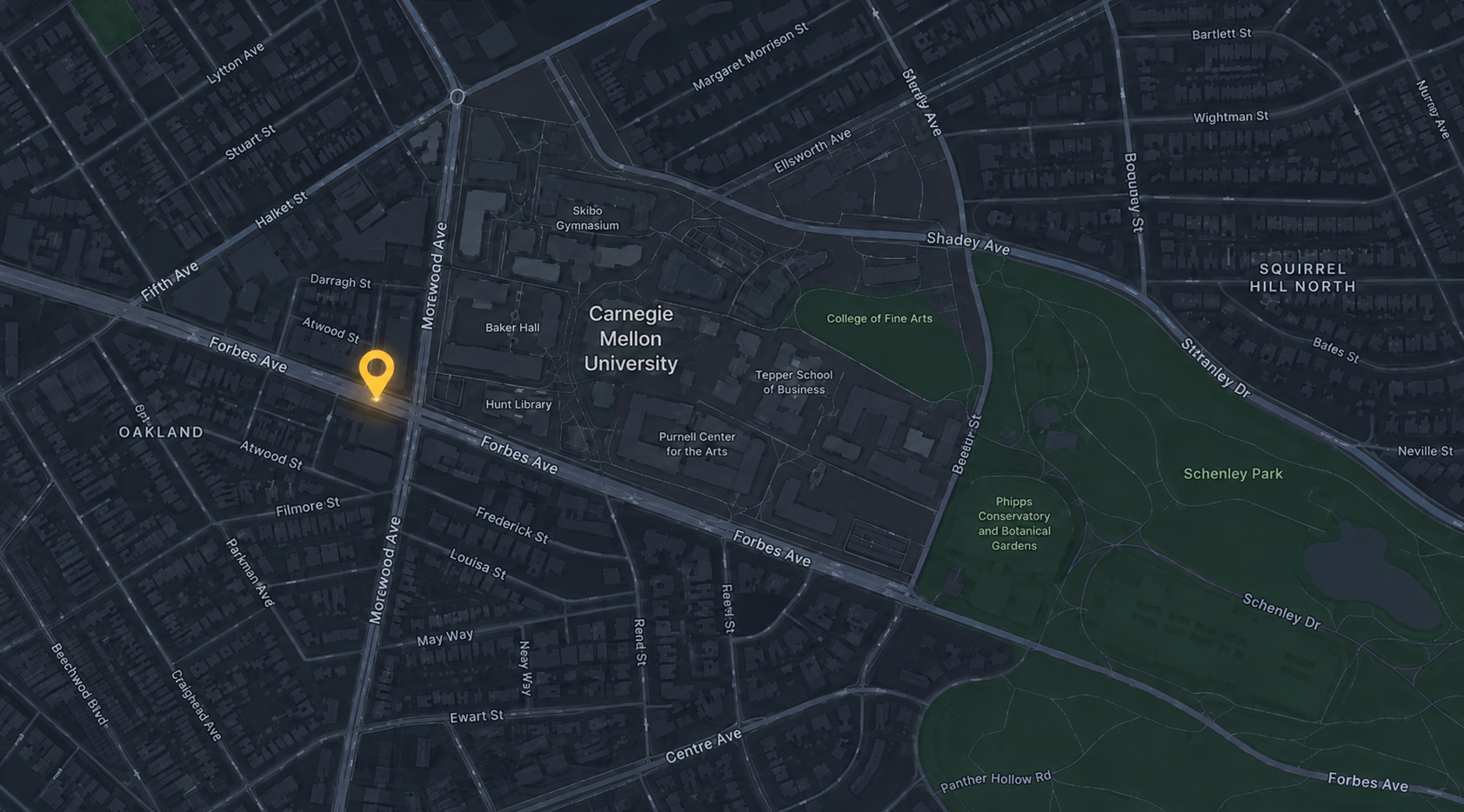 Restaurant location near CMU